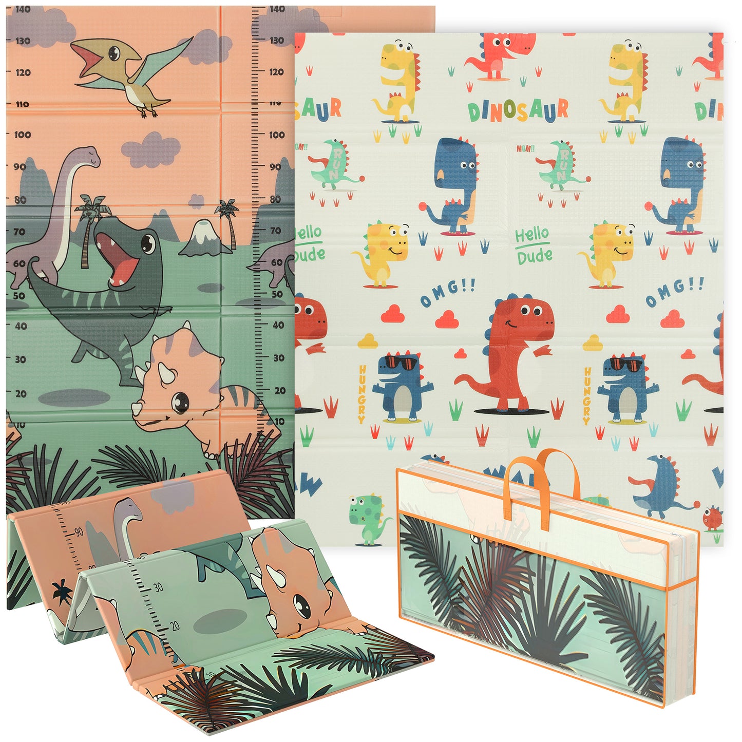 Photo of AIYAPLAY Dinosaur-Themed Baby Plat Mat Double Sided, Foldable, Water-Resistant for Outdoor/Indoor, 177 x 146 x 1.5cm in 1.5cm colour on a white background