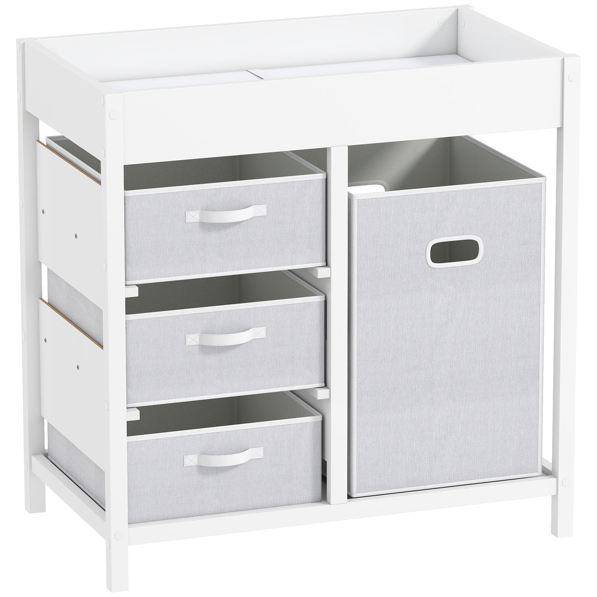 Photo of AIYAPLAY Baby Changing Unit with 4 Storage Drawers, Mat for Bedroom Nursery, 84 x 84.5 cm, White in White colour on a white background