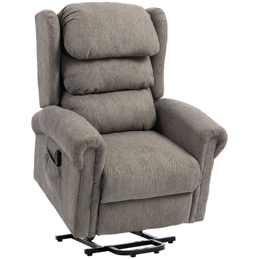 Photo of HOMCOM Velvet-Feel Electric Riser Recliner Chair, Power Lift Recliner Chair for Elderly with Remote Control, Dark Grey in Grey colour on a white background