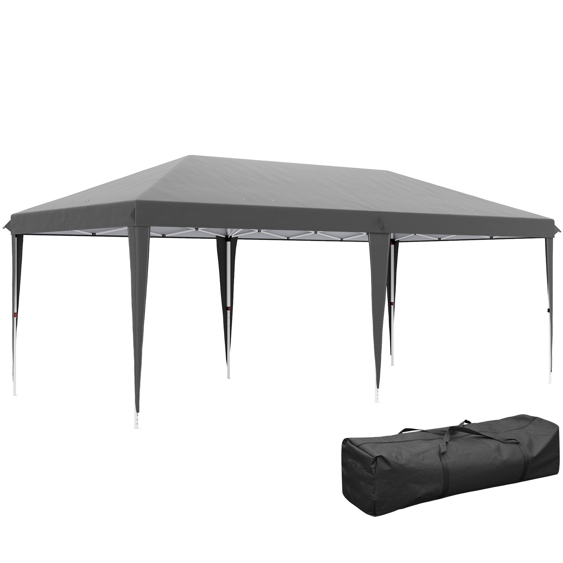 Photo of Outsunny 6 x 3 m Pop-Up Steel Frame Gazebo Grey in Grey colour on a white background