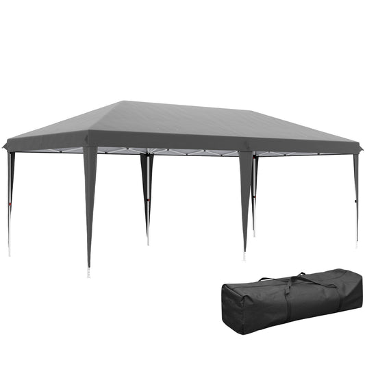 Photo of Outsunny 6 x 3 m Pop-Up Steel Frame Gazebo Grey in Grey colour on a white background