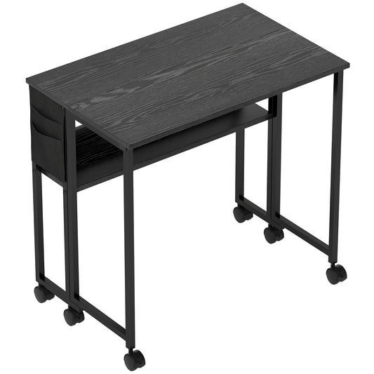 Photo of HOMCOM 80 cm Drop Leaf Writing Work Desk - Black in Black colour on a white background