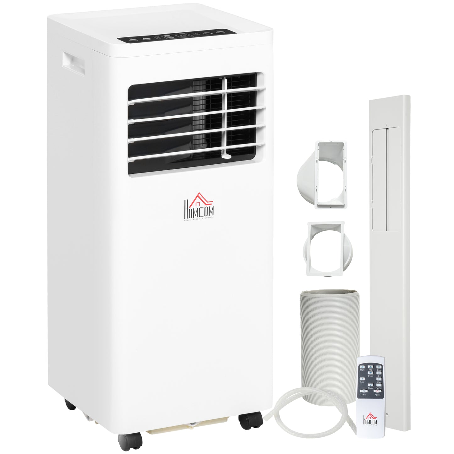 Photo of HOMCOM 7000 BTU Air Conditioning Unit, 3-in-1 Portable Air Conditioner, Dehumidifier, Cooling Fan with 2 Speeds, 24H Timer, Remote Control, Digital Display, Window Venting Kit, 26m² in 26m² colour on a white background
