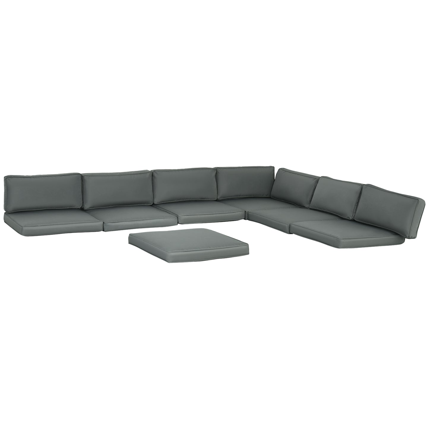 Photo of Outsunny 14-Piece Dining Set Cushions - Grey in Grey colour on a white background