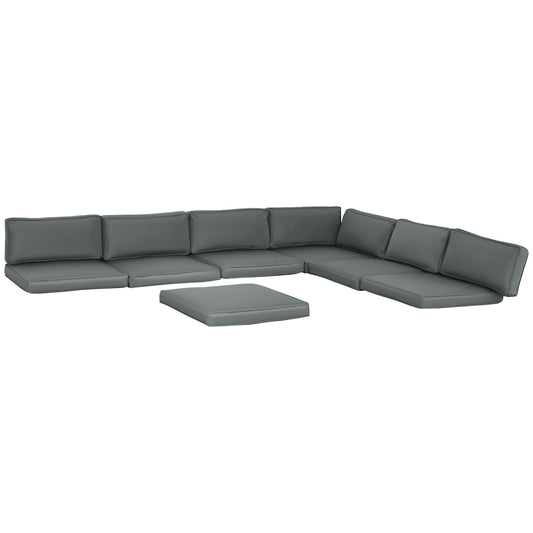 Photo of Outsunny 14-Piece Dining Set Cushions - Grey in Grey colour on a white background