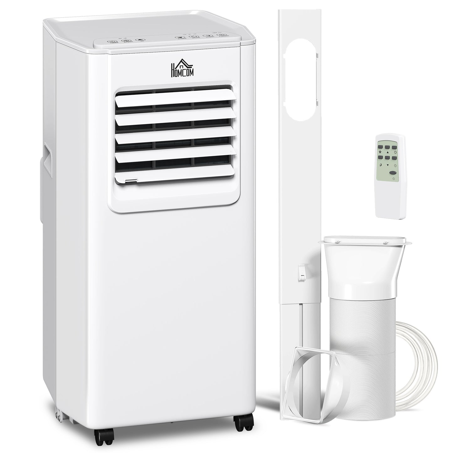 Photo of HOMCOM 5000 BTU Portable Air Conditioner, 4-in-1 Air Conditioning Unit, Dehumidifier, Cooling, Fan, Sleep Mode, with Remote Control, 2 Speeds, 24H Timer, Window Venting Kit, 12m² in 12m² colour on a white background