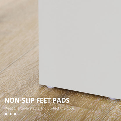 Dining table white leg with a non-slip floor pad underneath