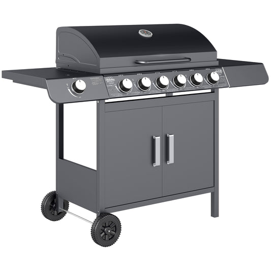 Photo of Outsunny Seven-Burner Gas BBQ Grill - Grey in Grey colour on a white background