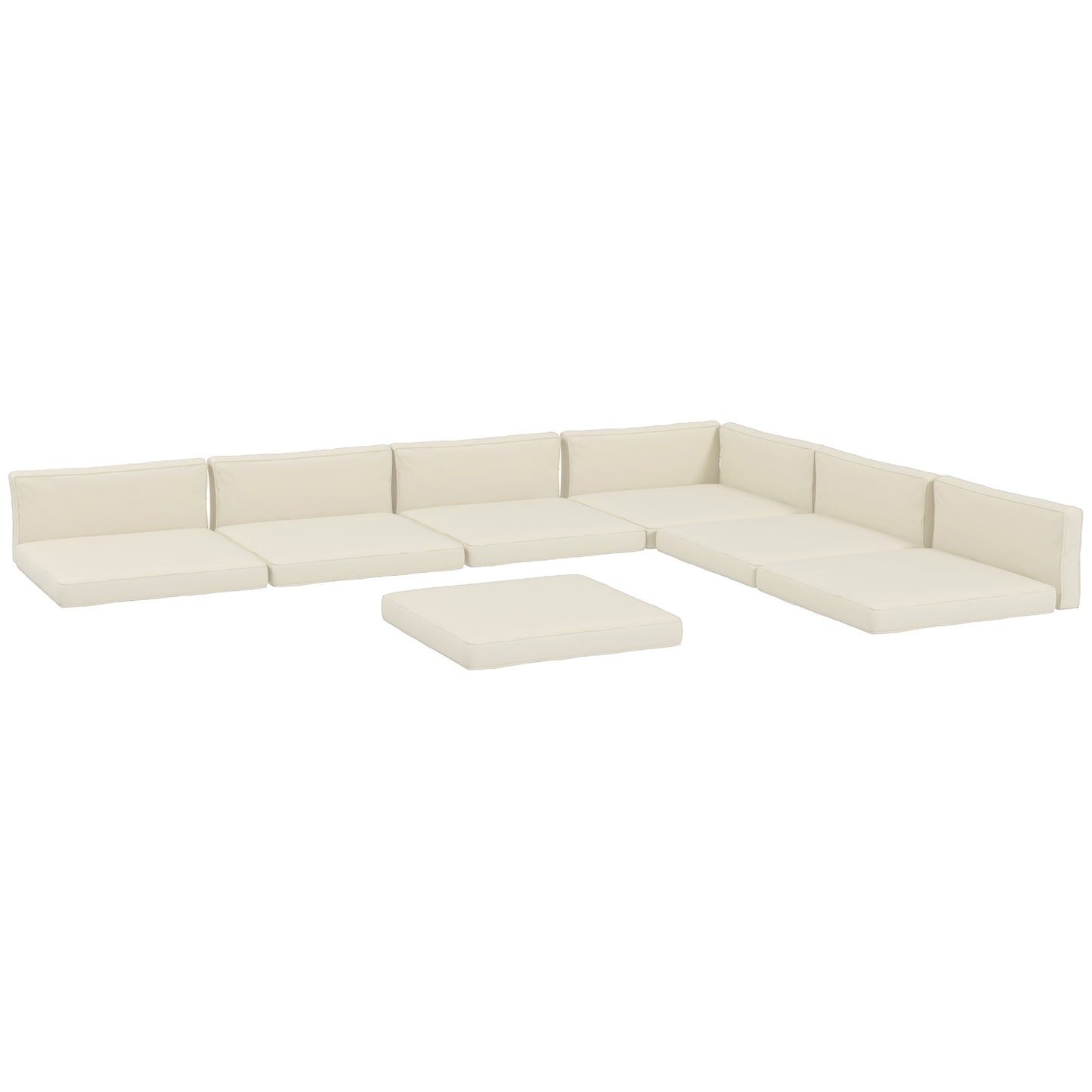 Photo of Outsunny 14-piece Dining Set Cushions - Cream in Cream colour on a white background