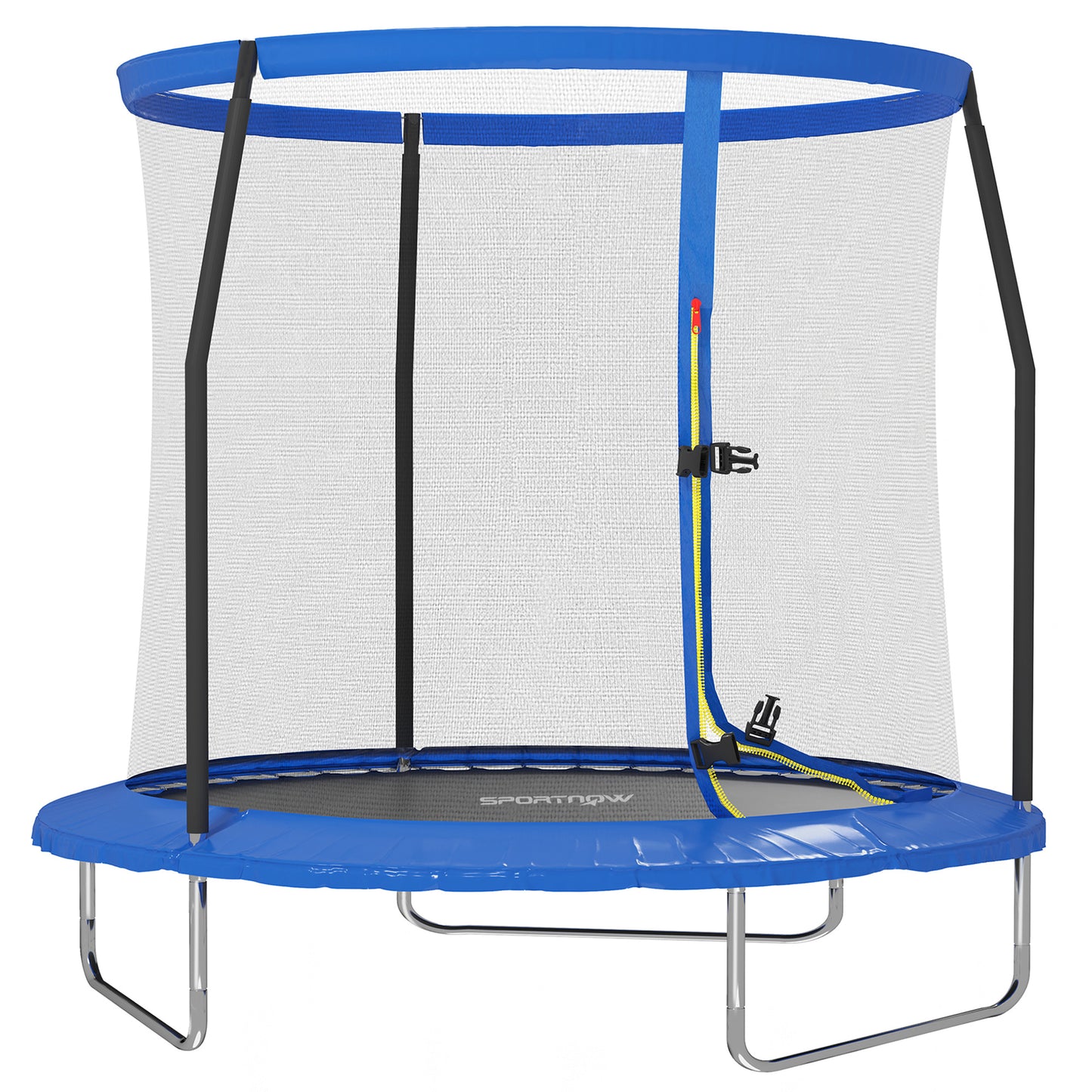 Photo of SPORTNOW 8ft Trampoline with Safety Enclosure Net, Steel Frame Outdoor Trampoline, with Edge, Safety Cover in Cover colour on a white background