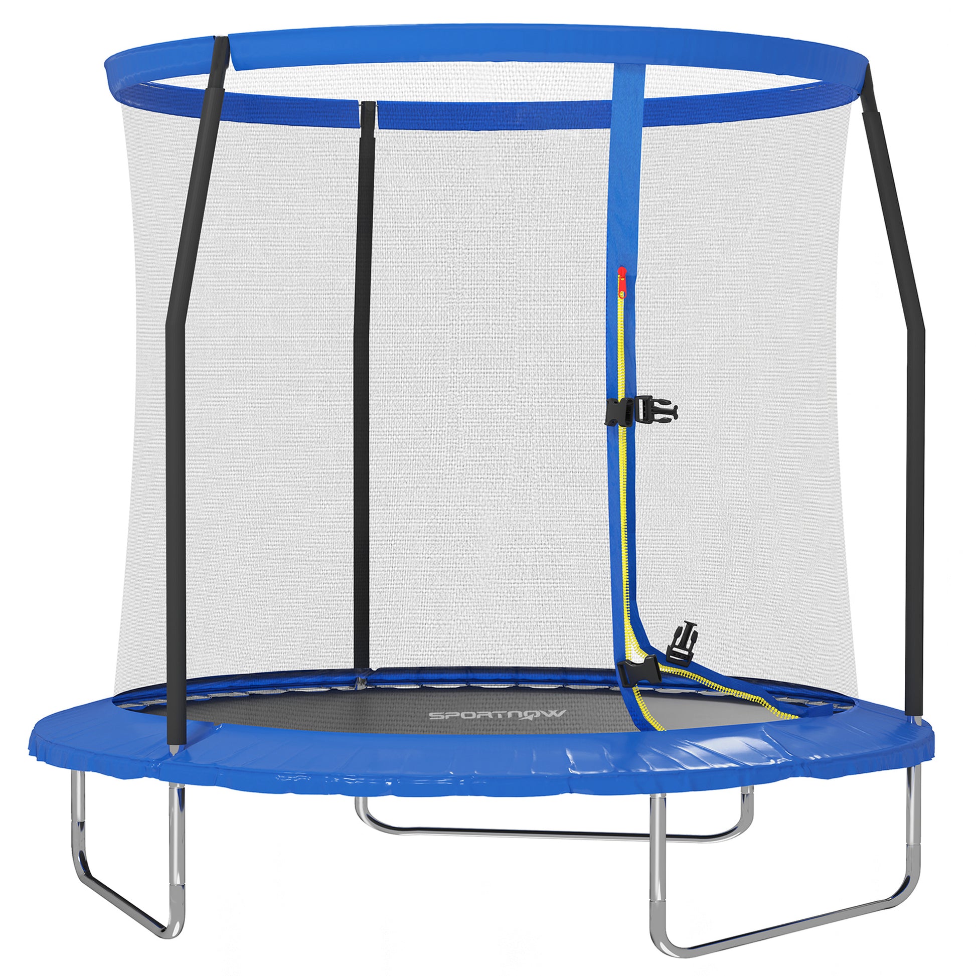 Photo of SPORTNOW 8ft Trampoline with Safety Enclosure Net, Steel Frame Outdoor Trampoline, with Edge, Safety Cover in Cover colour on a white background