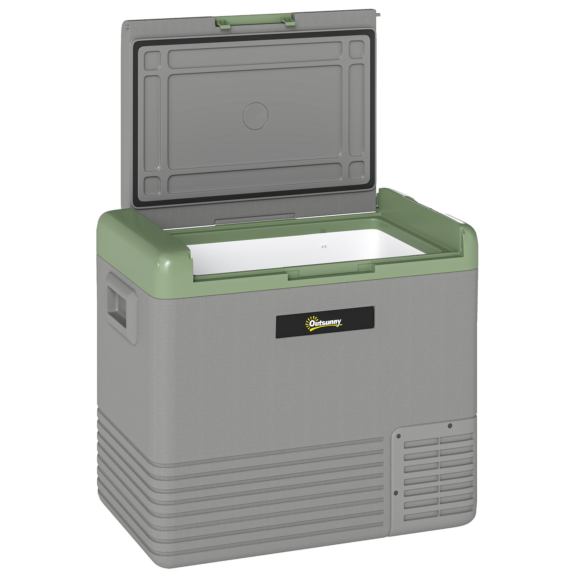 Photo of Outsunny 50L Portable Car Refrigerator - Light Green and Grey in Grey colour on a white background