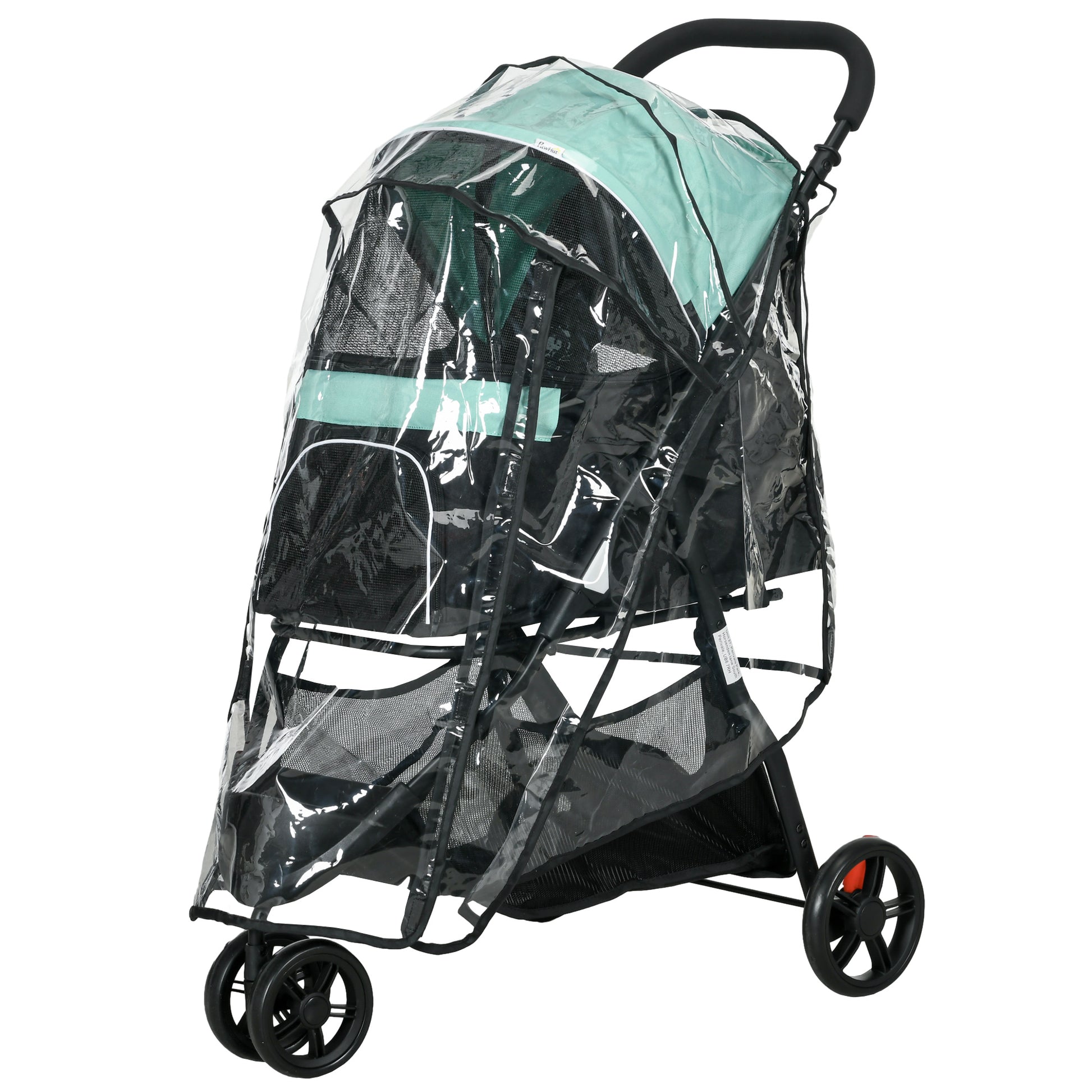 Photo of PawHut Foldable Pet Stroller w/ Rain Cover, for XS Dogs, S Dogs - Green in Green colour on a white background
