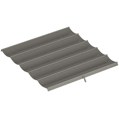 Outsunny light gray retractable pergola canopy fabric with six fabric panels and pull strap