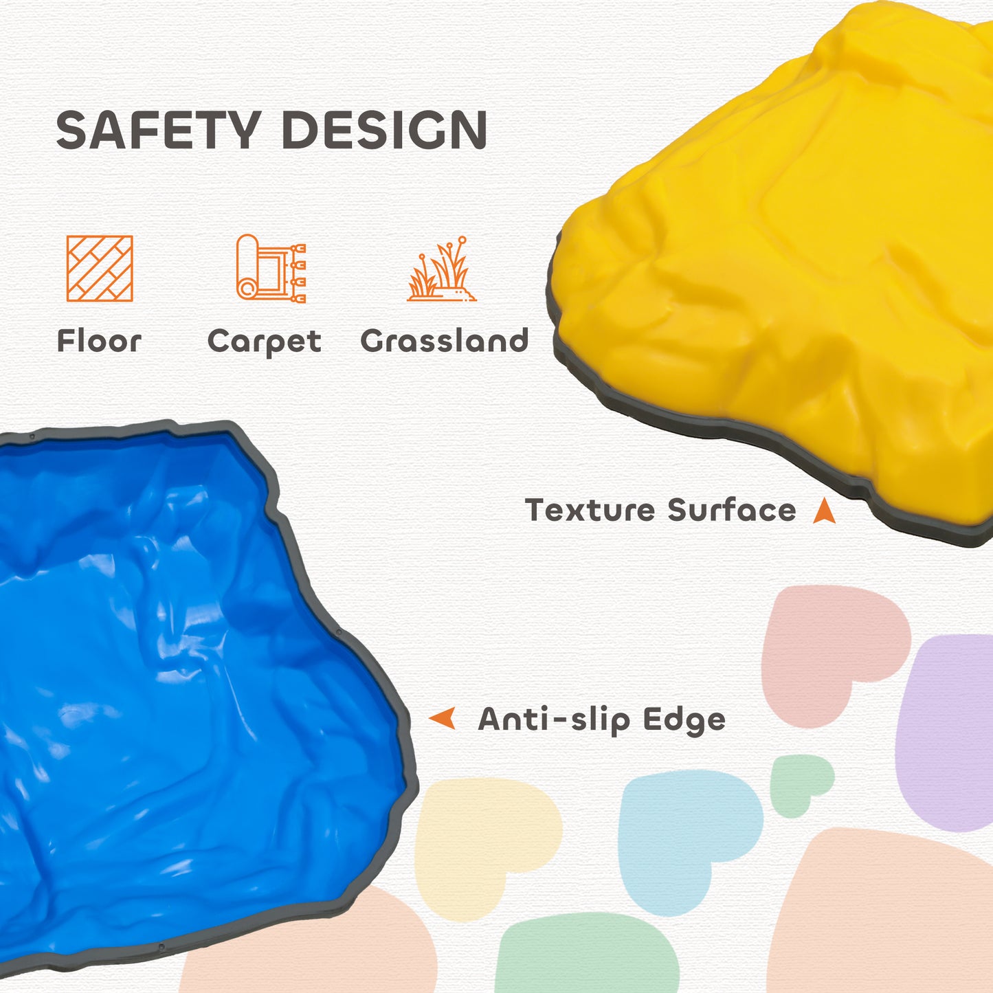 AIYAPLAY Balance Stepping Stones for Kids with Non-Slip Bottom, Indoor Outdoor Obstacle Course for Ages 3-8 Years, Multicoloured