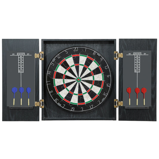 Photo of SPORTNOW Bristle Dartboard with Cabinet, 6 Steel Tip Darts, Cabinet in Cabinet colour on a white background