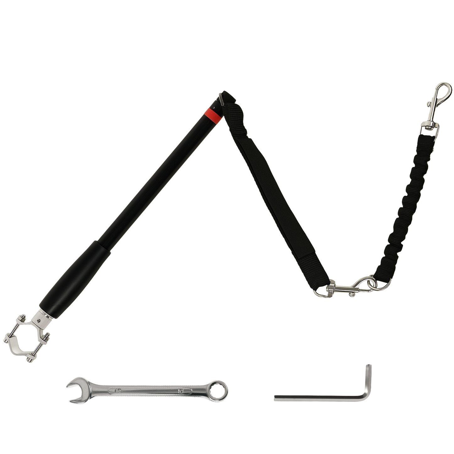 Photo of PawHut Dog Lead for Bicycle, Dog Leash for Cycling, Training, Jogging, Black in Black colour on a white background