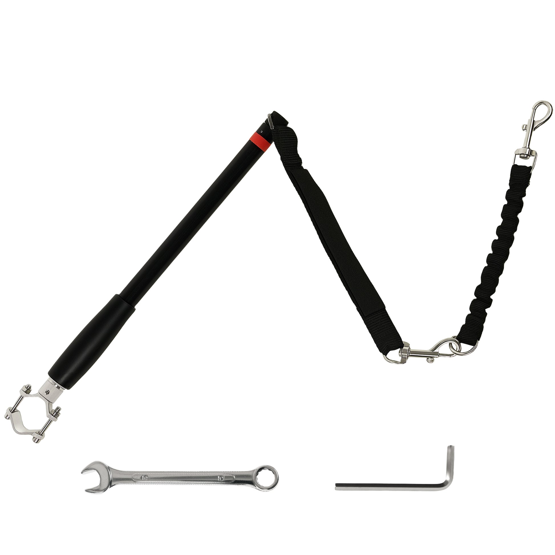Photo of PawHut Dog Lead for Bicycle, Dog Leash for Cycling, Training, Jogging, Black in Black colour on a white background