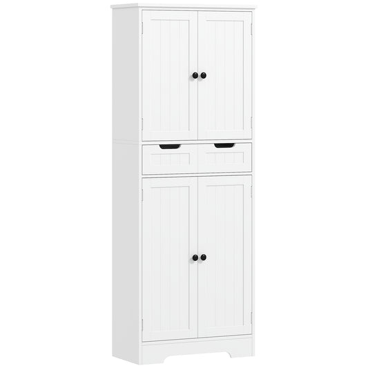 Photo of HOMCOM Tall Bathroom Storage Cabinet - White in White colour on a white background