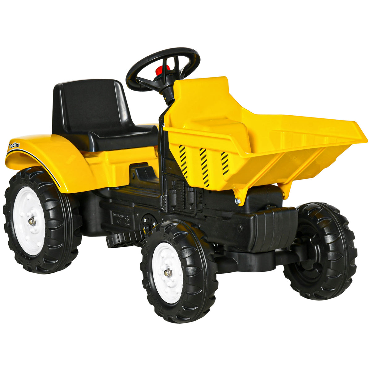 Photo of HOMCOM Kids Ride on Tractor No Power Pedal Go Kart with Manual Control Bucket for 3-6 Years Old in Old colour on a white background