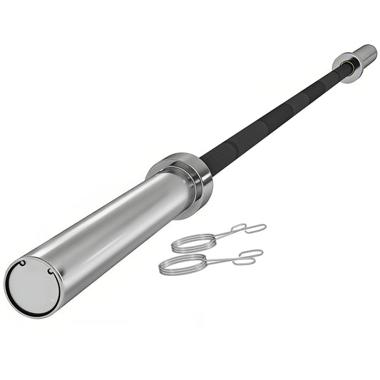 Photo of SPORTNOW 210cm Olympic Barbell Bar for 5cm Weight Plates, with Spring Clips, 19kg in 19kg colour on a white background