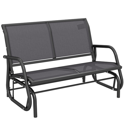 Photo of Outsunny 2-Person Outdoor Glider Bench Patio Double Swing Gliding Chair Loveseat w/Power Coated Steel Frame for Garden Patio Porch, Grey in Grey colour on a white background