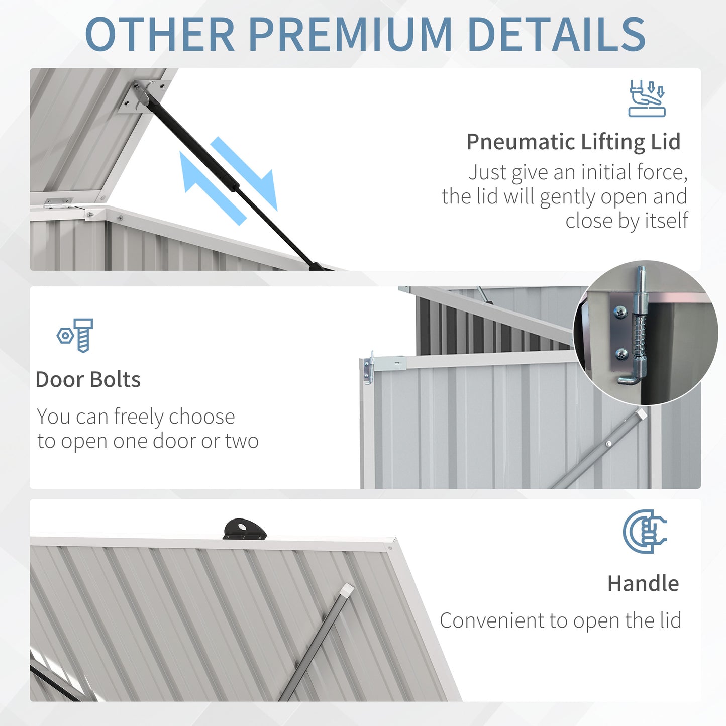 Outsunny 5ft x 3ft Garden 2-Bin Steel Storage Shed, Double Rubbish Storage Shed, Hide Dustbin w/ Locking Doors and Openable Lid
