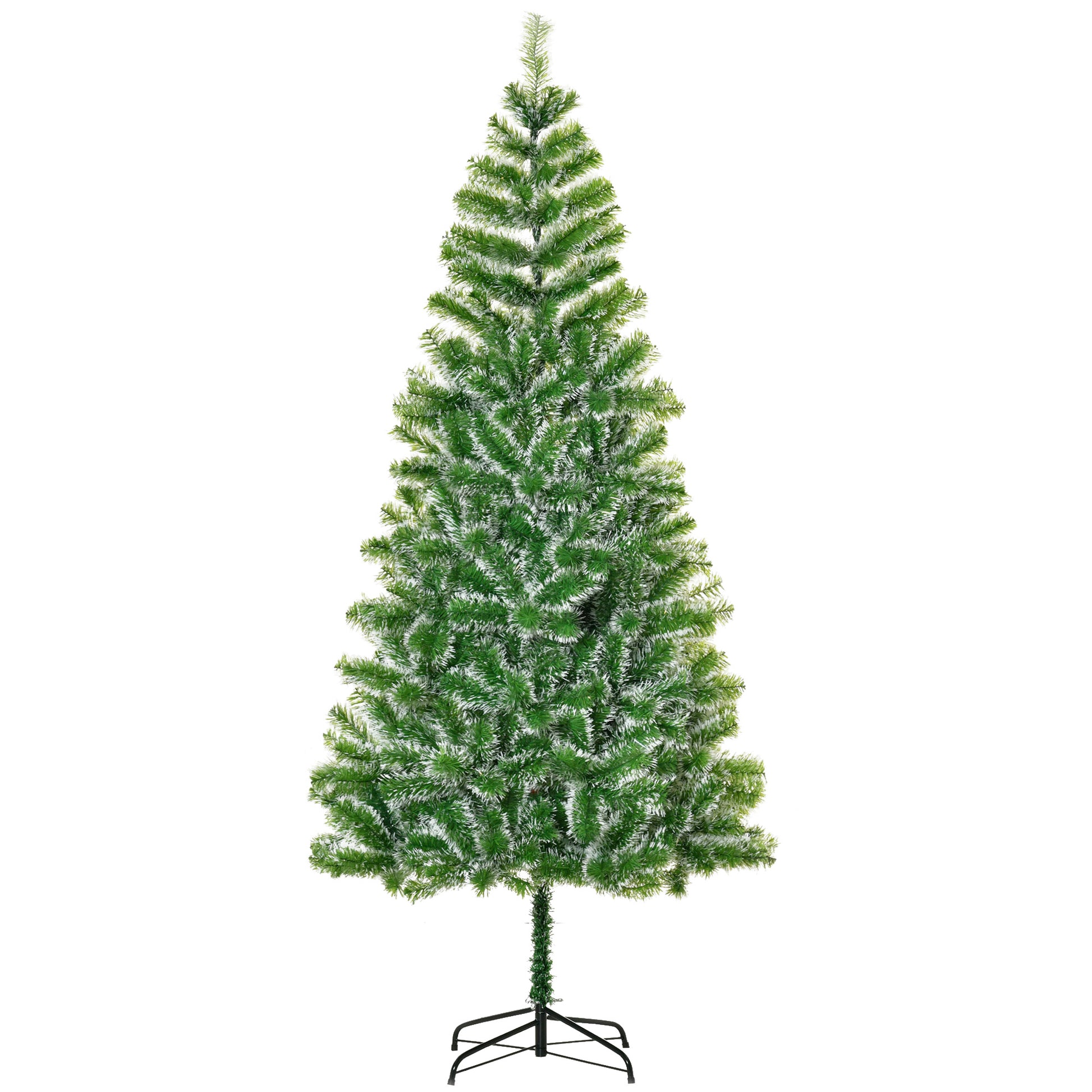 Photo of HOMCOM 7FT Indoor Christmas Tree Artificial Decoration Xmas Gift with Metal Stand Branch Tips in Tips colour on a white background