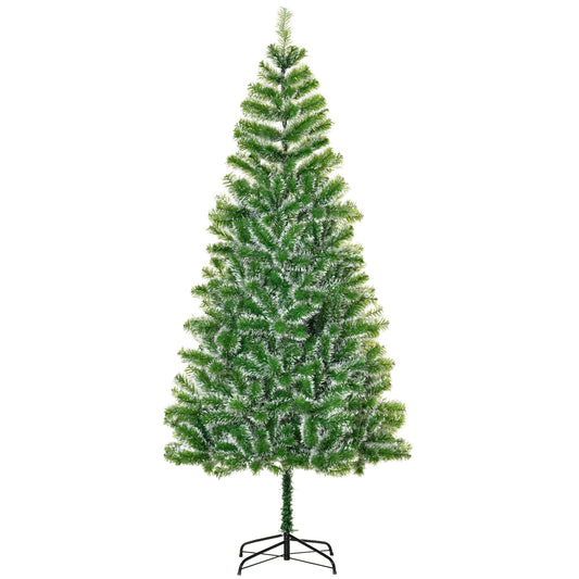 Photo of HOMCOM 7FT Indoor Christmas Tree Artificial Decoration Xmas Gift with Metal Stand Branch Tips in Tips colour on a white background