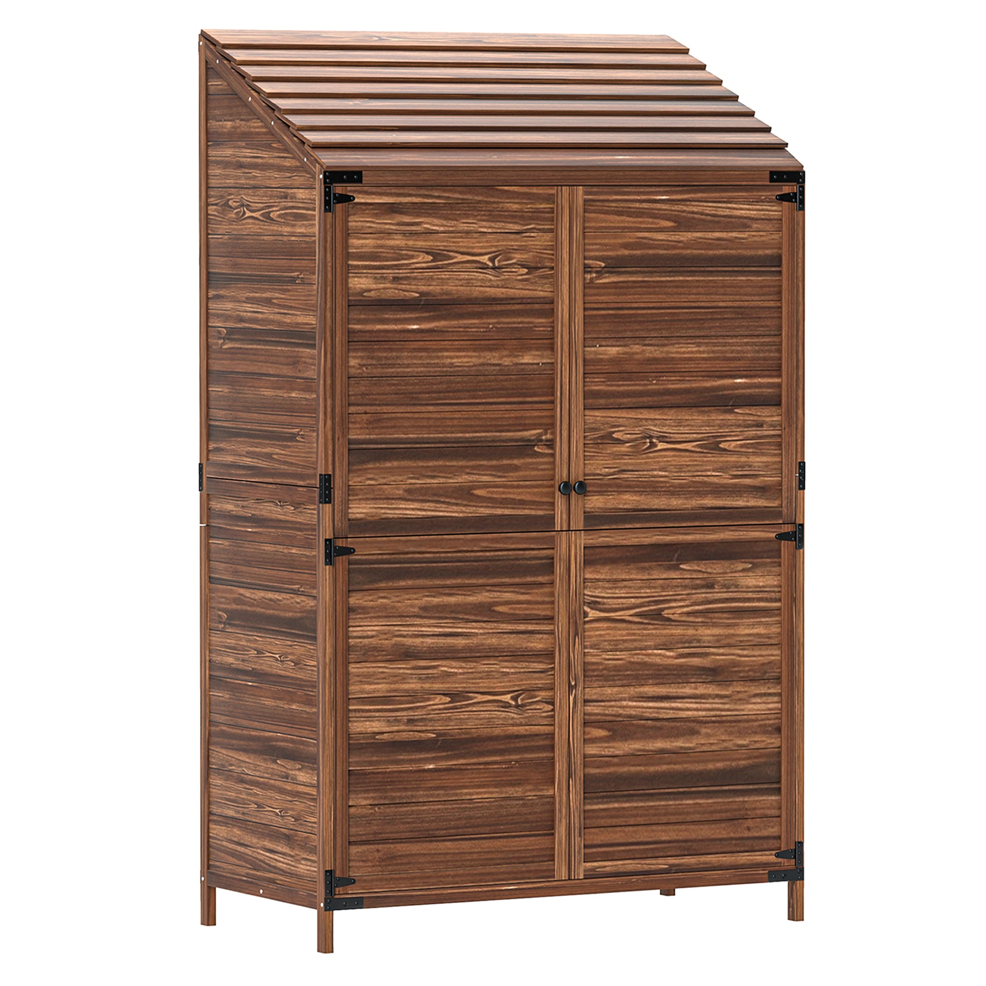 Photo of Outsunny 103.5 x 59 cm Wooden Garden Shed - Brown in Brown colour on a white background