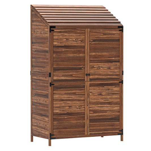 Photo of Outsunny 103.5 x 59 cm Wooden Garden Shed - Brown in Brown colour on a white background