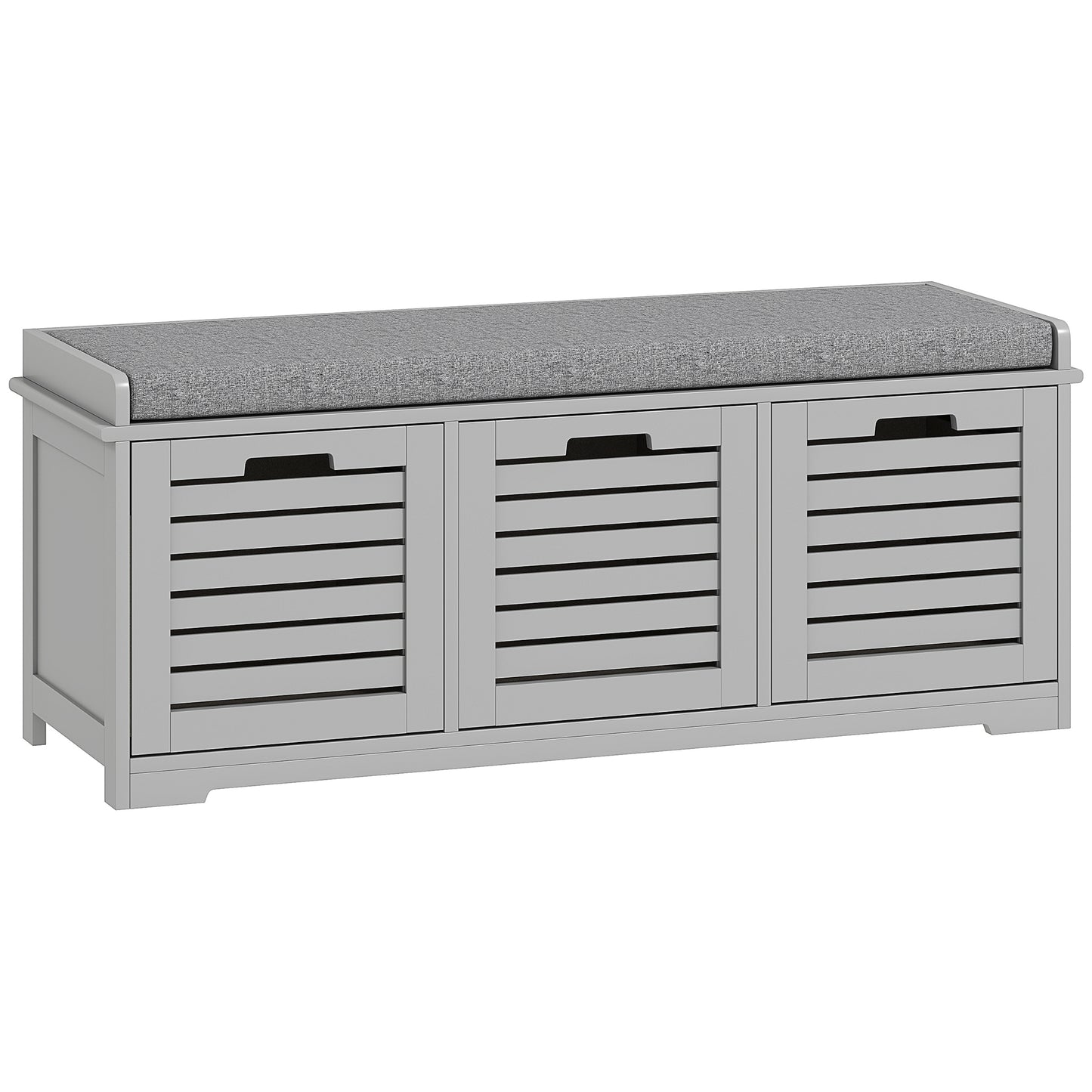 Photo of HOMCOM 3-Drawer Shoe Storage Bench - Grey in Grey colour on a white background