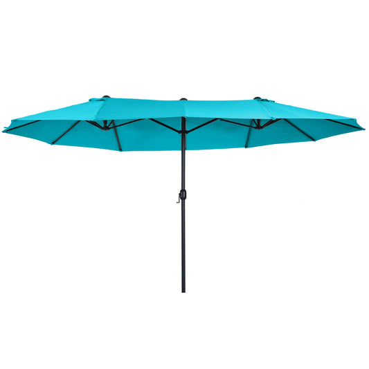 Photo of Outsunny 4.6m Double Garden Parasol - Sky Blue in Blue colour on a white background