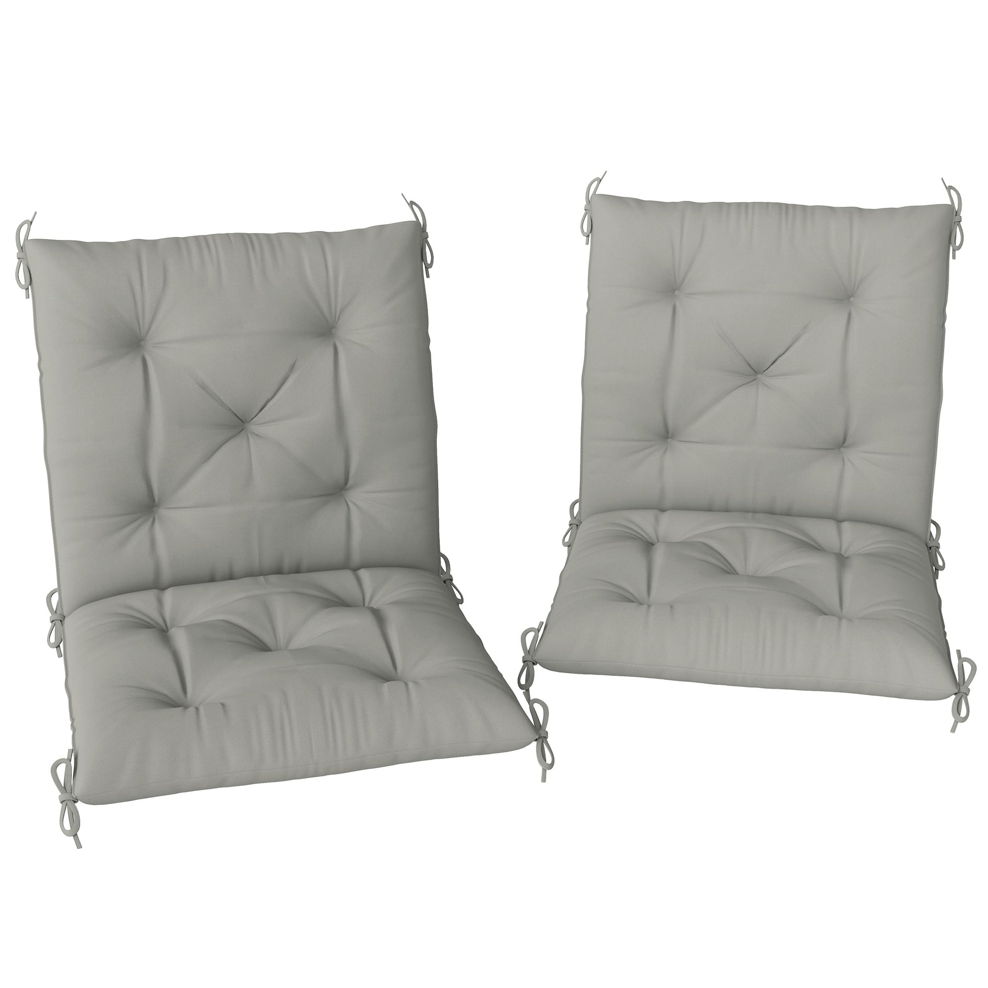 Photo of Outsunny Set of Two Outdoor Seat Cushions - Light Grey in Grey colour on a white background