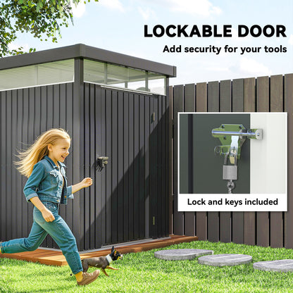 Outsunny garden shed with lockable door and included lock and keys