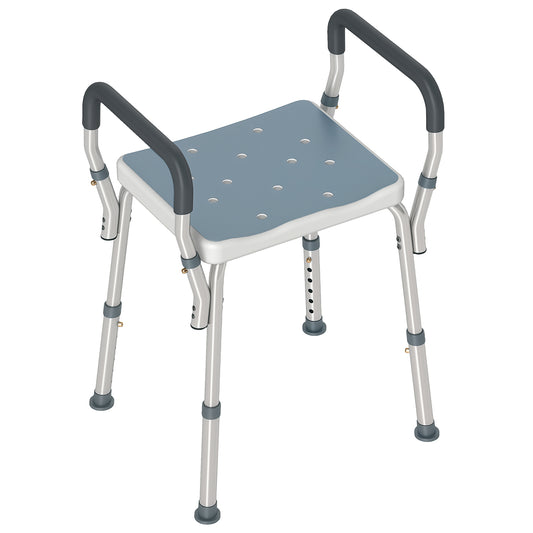 Photo of HOMCOM 57-69cm Aluminium Frame Bath Seat - Light Blue in Blue colour on a white background