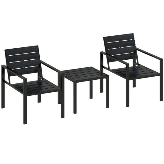 Photo of Outsunny 3 Pieces Garden Bistro Set for 2, Outdoor Bistro Table and Chairs with Metal Frame, Plastic Patio Furniture Set in Set colour on a white background