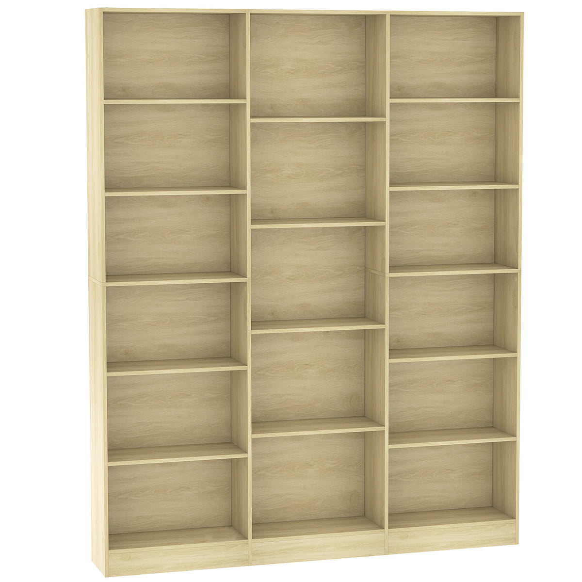 Photo of HOMCOM Bookcase with Open Storage, 6-Tier Bookshelf with Anti-Tipping Hardware, Oak in Oak colour on a white background