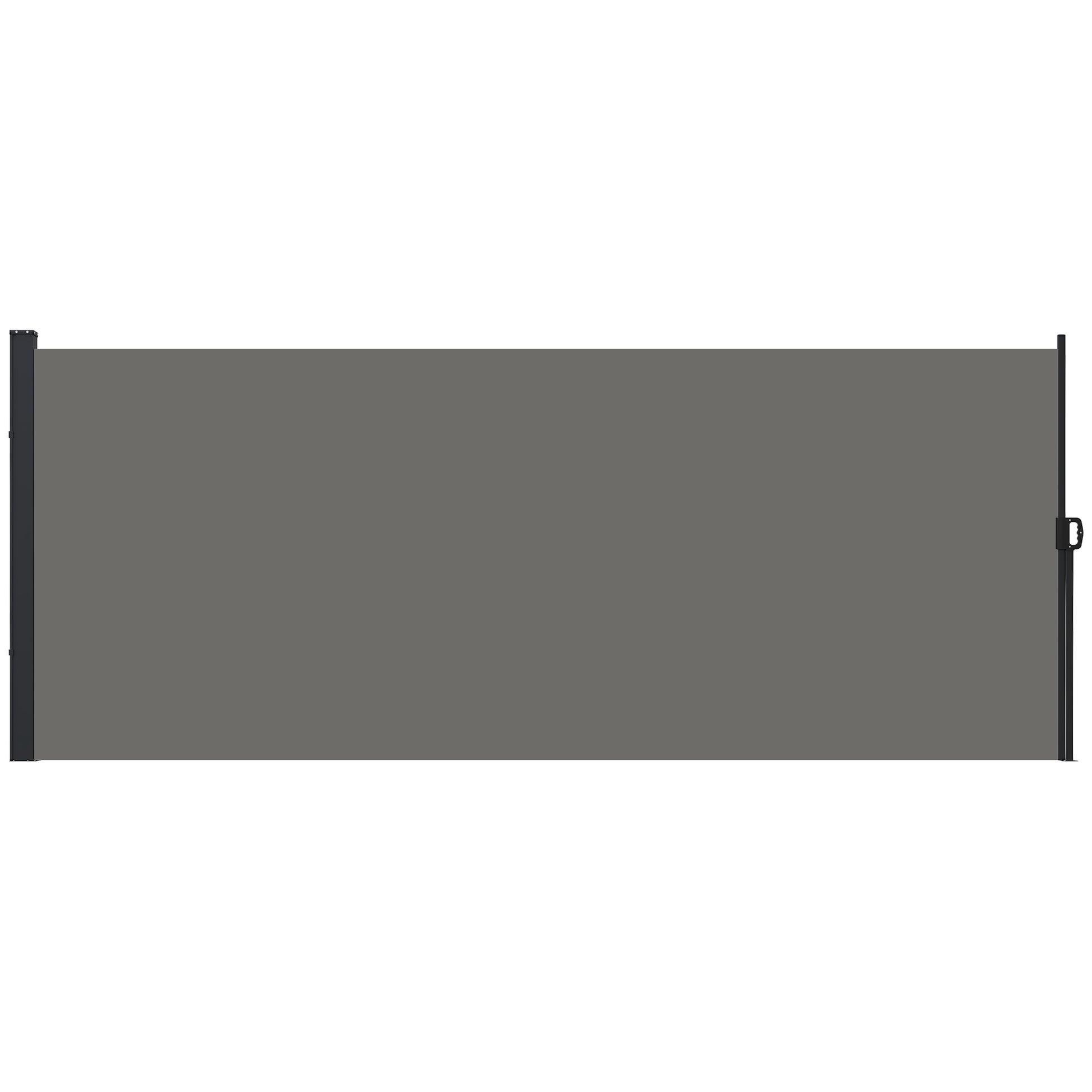 Photo of Outsunny Retractable Side Awning, Outdoor Privacy Screen for Garden, Hot Tub, Balcony, Terrace, Pool, 400 x 180cm, Dark Grey in Grey colour on a white background