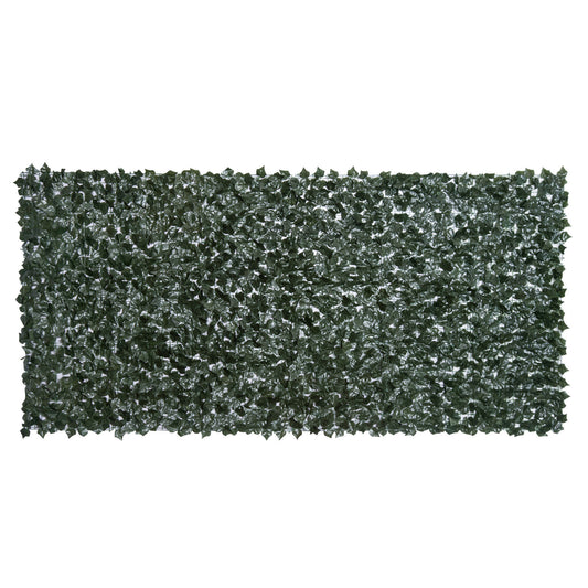 Photo of Outsunny 1-Piece Artificial Leaf Hedge Screen Privacy Fence Panel for Garden Outdoor Indoor Decor, Dark Green, 3M x 1.5M in 1.5M colour on a white background