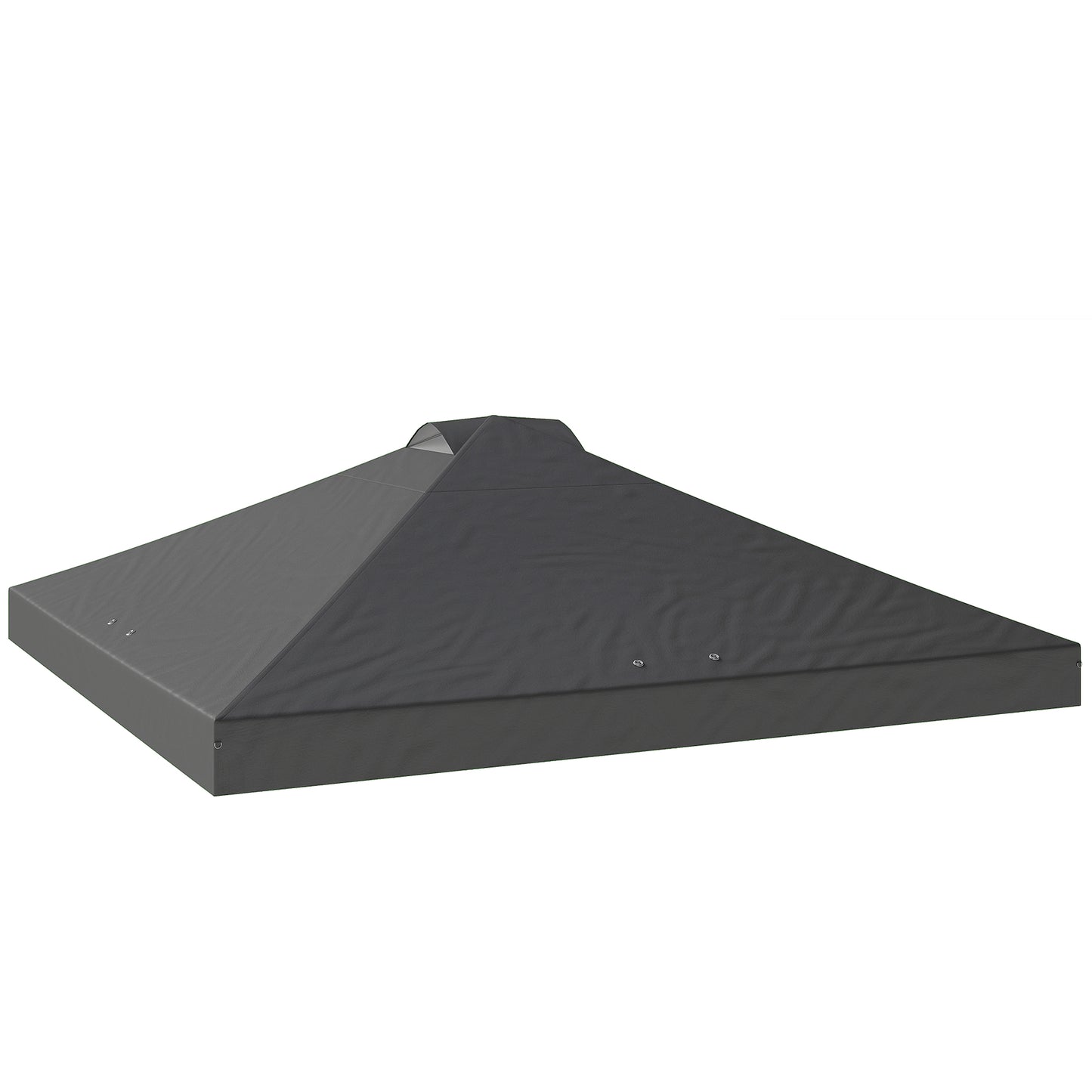 Photo of Outsunny Gazebo Roof Replacement UV50+ Waterproof Pop Up Canopy Cover with 8 Drainage Holes 3 x 3 m Dark Grey in Grey colour on a white background