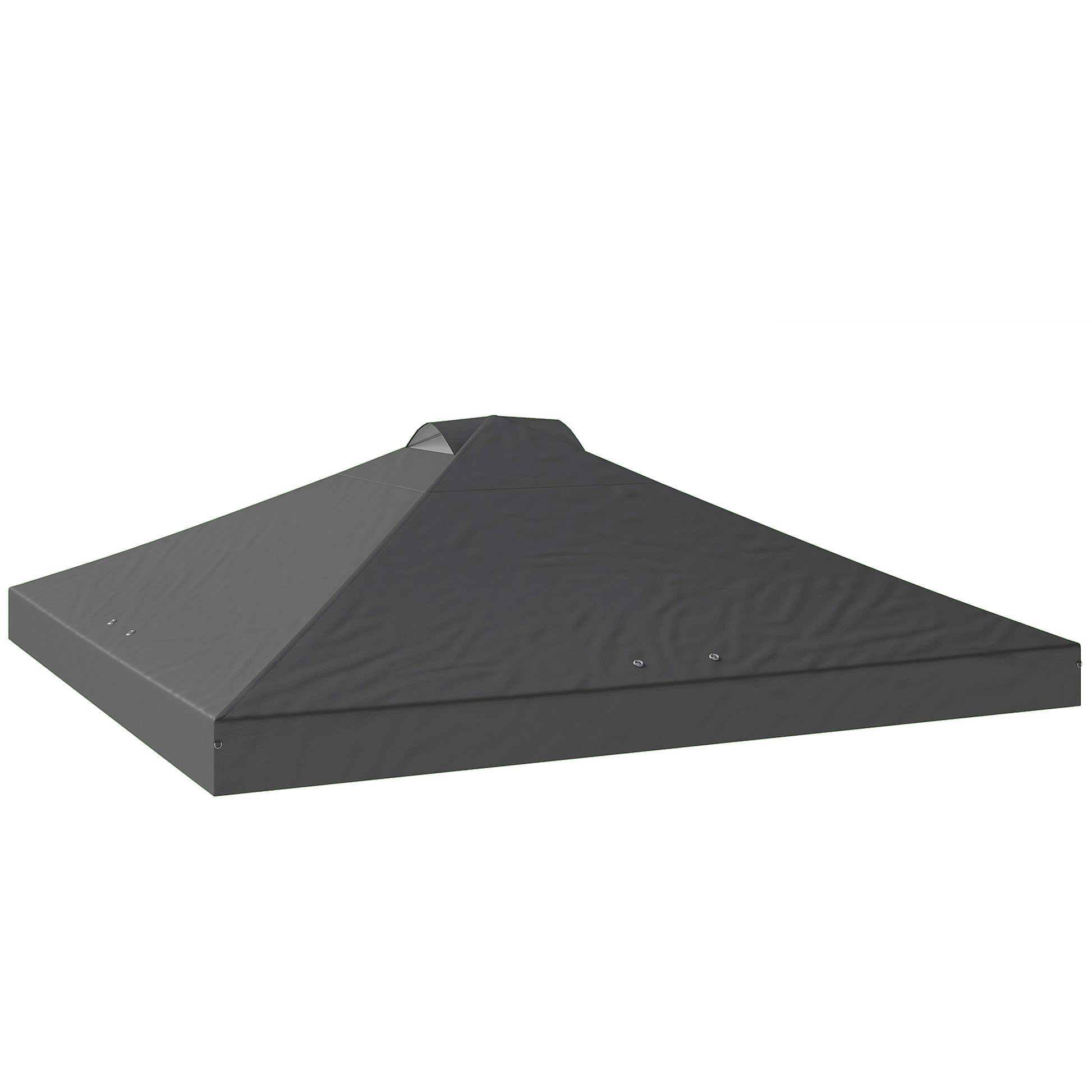 Photo of Outsunny Gazebo Roof Replacement UV50+ Waterproof Pop Up Canopy Cover with 8 Drainage Holes 3 x 3 m Dark Grey in Grey colour on a white background