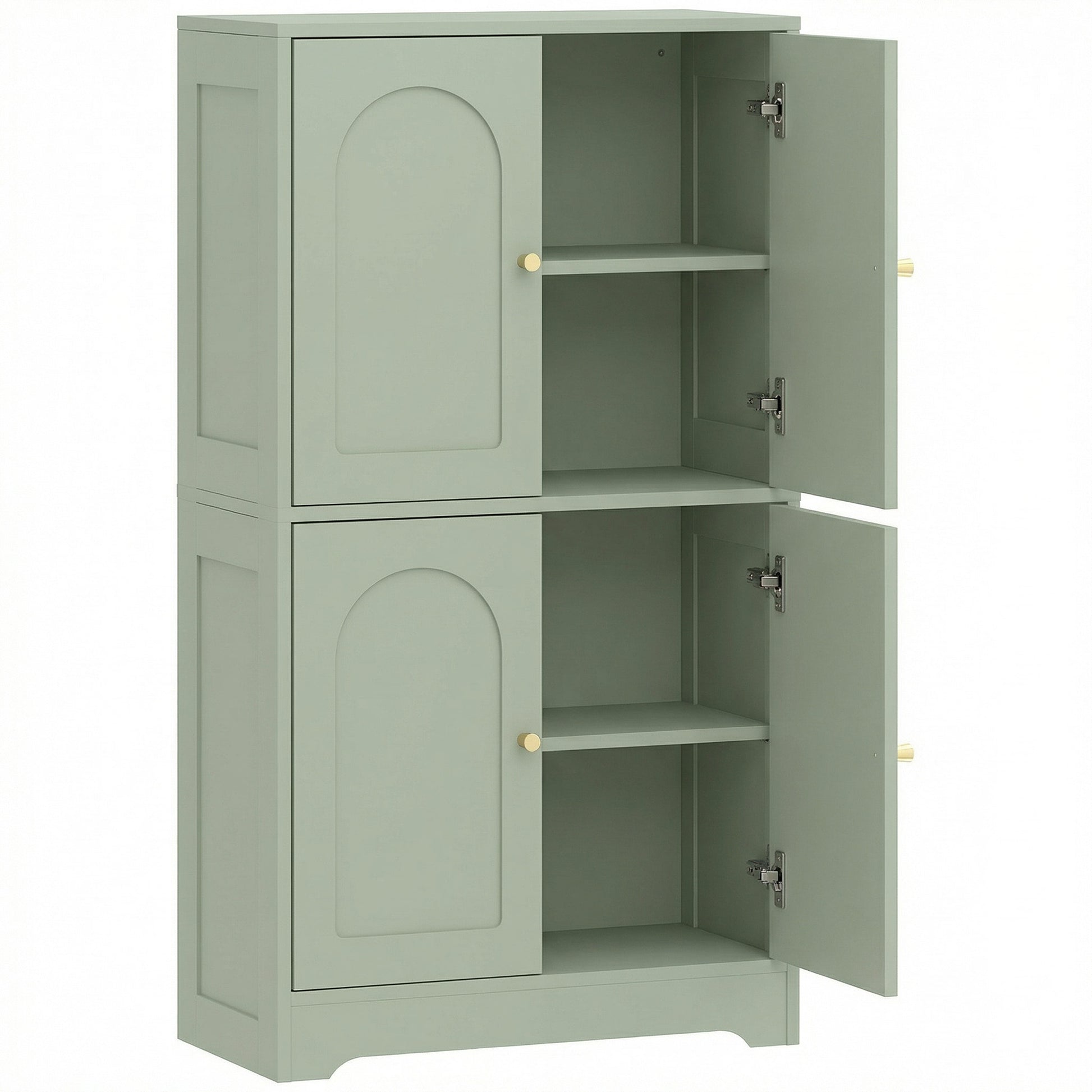 Photo of HOMCOM 4-Door Kitchen Storage Cabinet with Adjustable Shelves - Green in Green colour on a white background