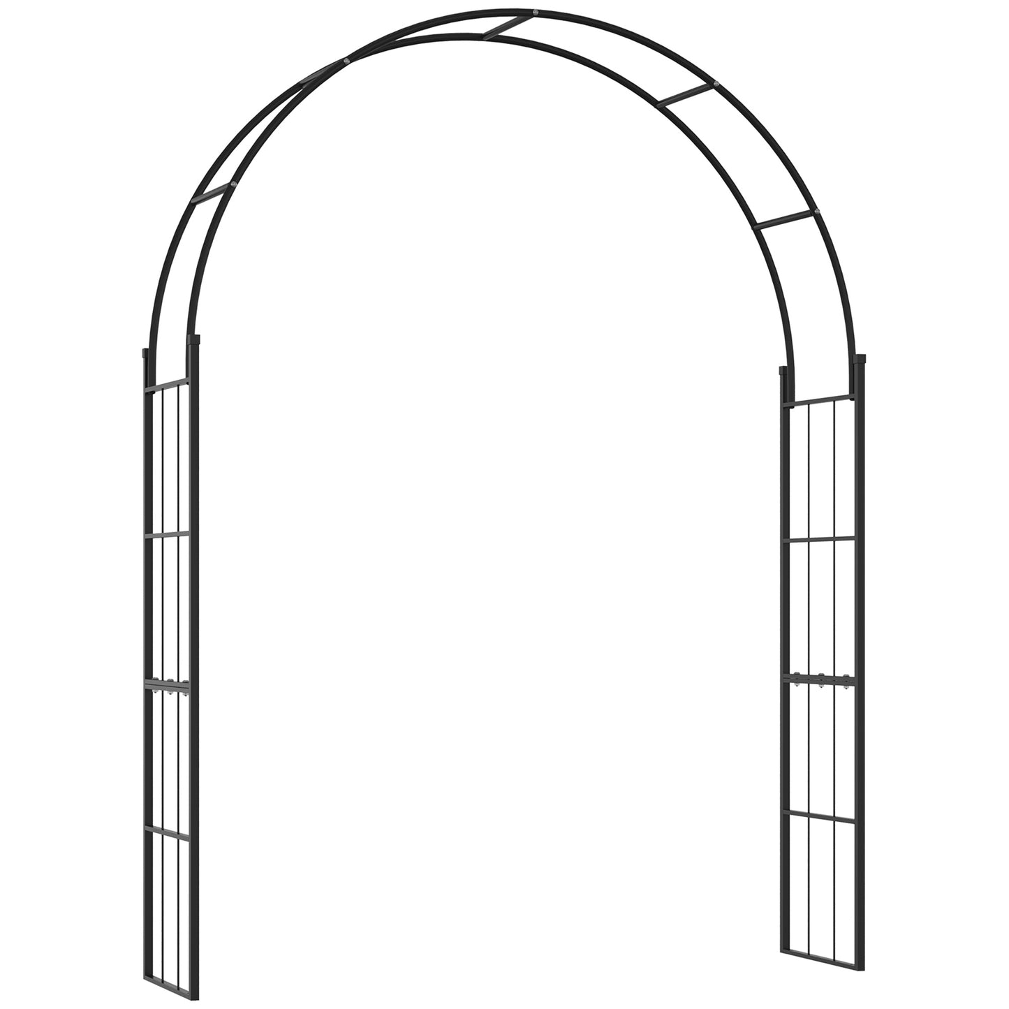 Photo of Outsunny 223cm Garden Arch Trellis, Outdoor Wedding Arbor for Ceremony for Climbing Roses, Vines and Plants in Plants colour on a white background