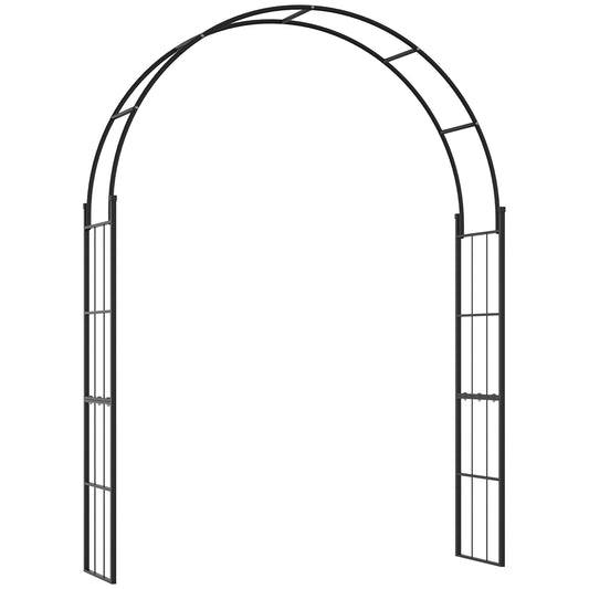 Photo of Outsunny 223cm Garden Arch Trellis, Outdoor Wedding Arbor for Ceremony for Climbing Roses, Vines and Plants in Plants colour on a white background