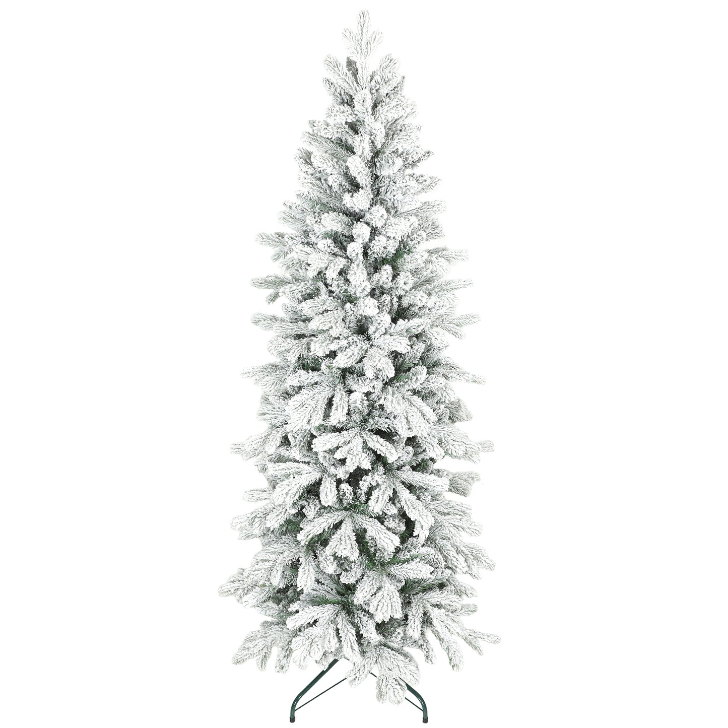 Photo of HOMCOM 6ft Flocked Artificial Christmas Tree in Tree colour on a white background