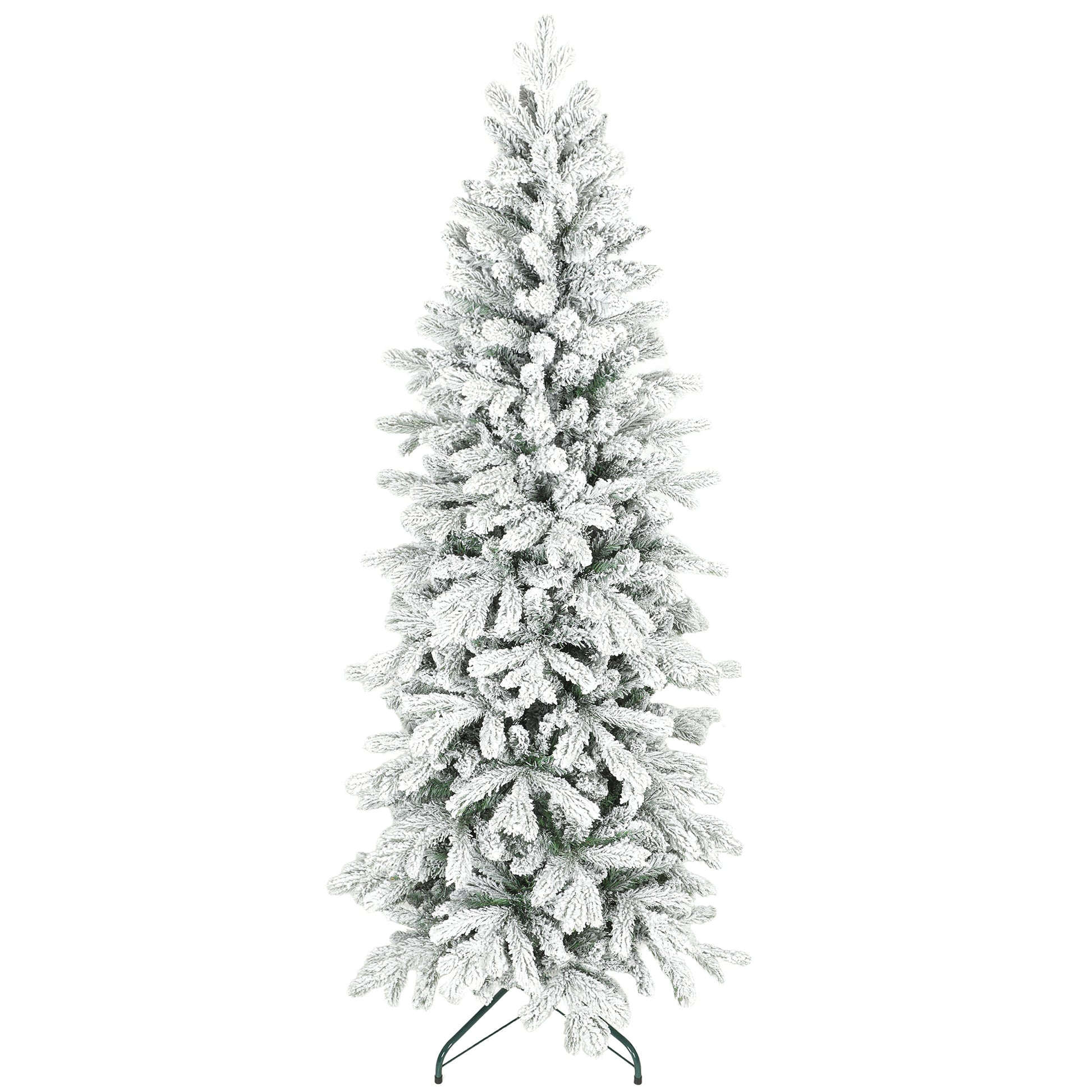 Photo of HOMCOM 6ft Flocked Artificial Christmas Tree in Tree colour on a white background