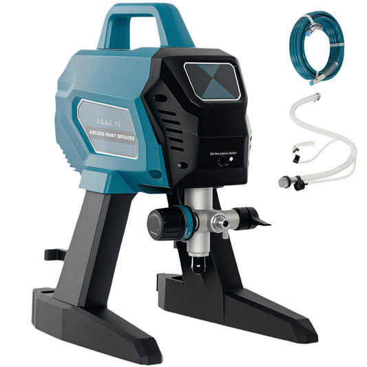 Photo of HOMCOM Airless Paint Sprayer, Thinning-Free Electric Paint Spray Gun for Walls, Fences & DIY Projects, 200 Bar High Pressure, 1.5L/min Flow Rate, 7.5m Hose, Indoor & Outdoor Use, Blue in Blue colour on a white background