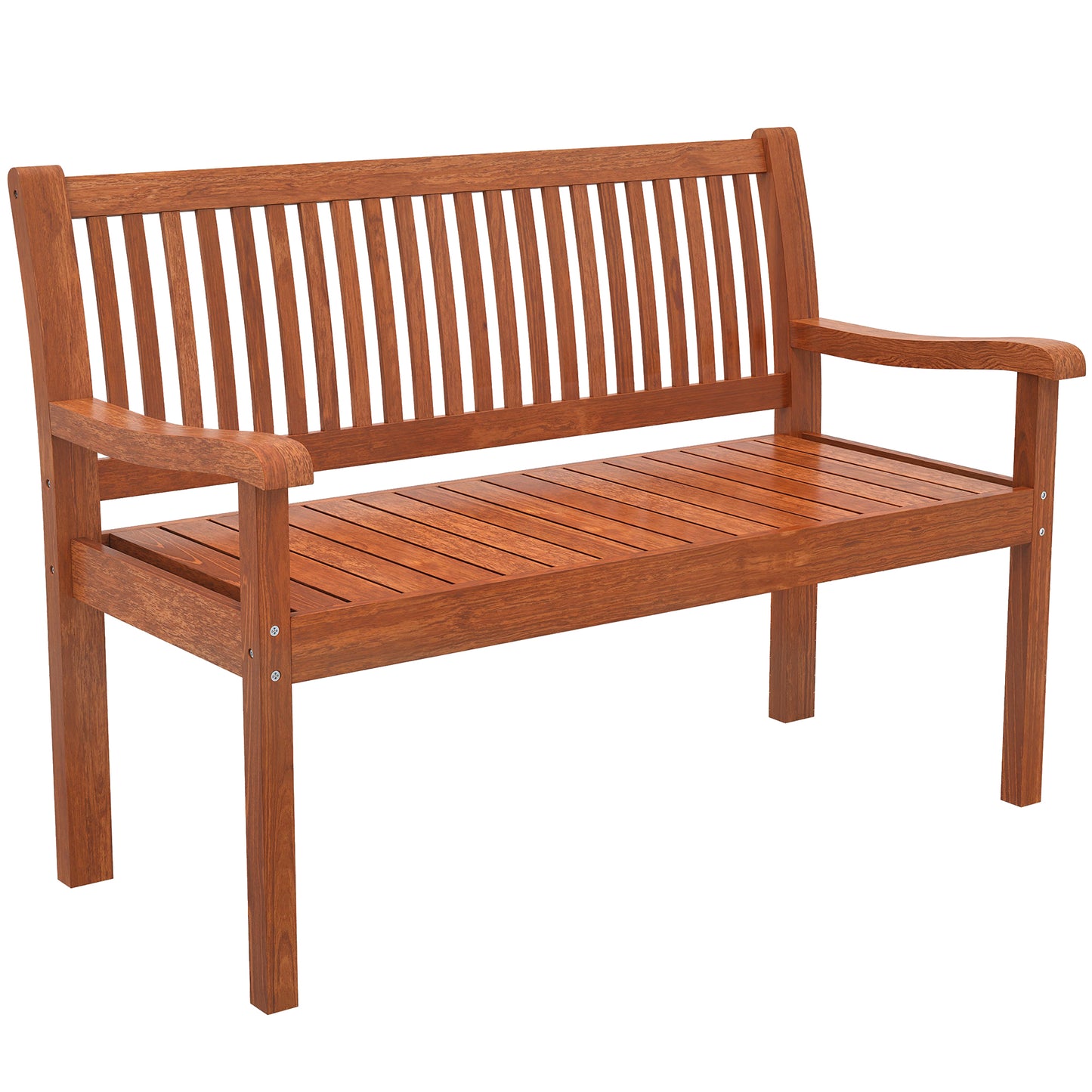 Photo of Outsunny Garden Bench 2 Seater, Wooden Outdoor Bench with Waterproof Cover, Garden Seat with Ergonomic Backrest in Backrest colour on a white background