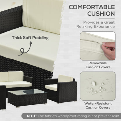 Cream sofa cushions with thick padding, removable covers, and a water-resistant finish
